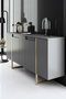 Hanah Home Conjunto de muebles de salón Luxe, Antracita y Oro